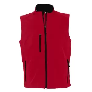 Image of SOLS Mens Rallye Soft Shell Bodywarmer Jacket (L) (Red)