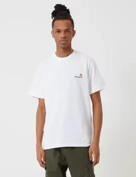 Image of Carhartt Wip American Script T-Shirt, White-Black, Male, T-Shirts, I029956.02