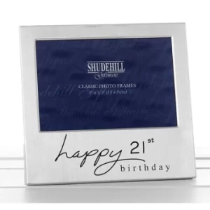 image of Satin Silver Occasion Frame 21st Birthday 5x3