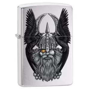 AZippo Chrome Brushed 200 Odin w/Ravens windproof lighter