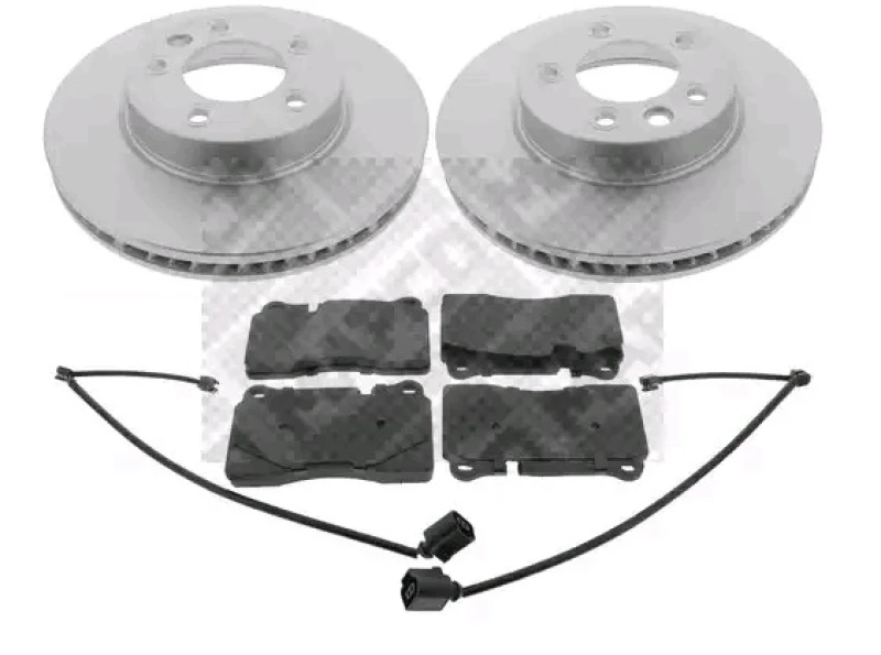 Image of MAPCO 47981HPS Brake disc and pads set Front Axle, Brake Disc Type: Vented, prepared for wear warning indicator, with anti-squeak plate Brake Set,dis