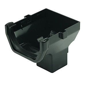 Image of FloPlast ROS2B Square Line Gutter Stopend Outlet - Black