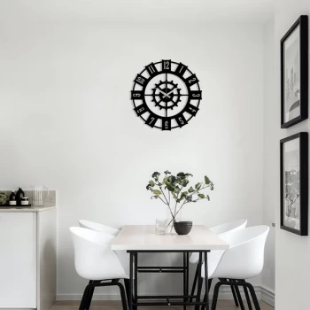 image of Metal Wall Clock 11 - Black Decorative Metal Wall Clock