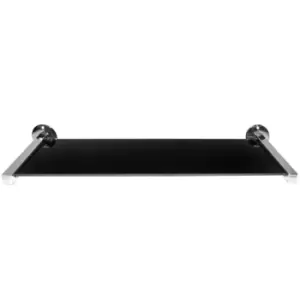 Image of Techstyle Miro Glass Wall Storage /Display Shelves Set Of 2 Black / Silver