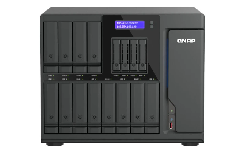 Image of QNAP QNAP TVS-AIH1688ATX-U9-48G NAS/storage Server Tower 48 GB DDR5 0 TB QuTS hero Black TVS-AIH1688ATX-U9-48G