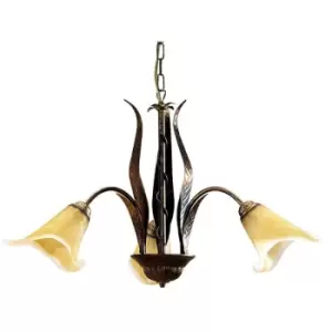 Image of Onli Alga Multi Arm Pendant Ceiling Light, Glass Shades, 3x E14