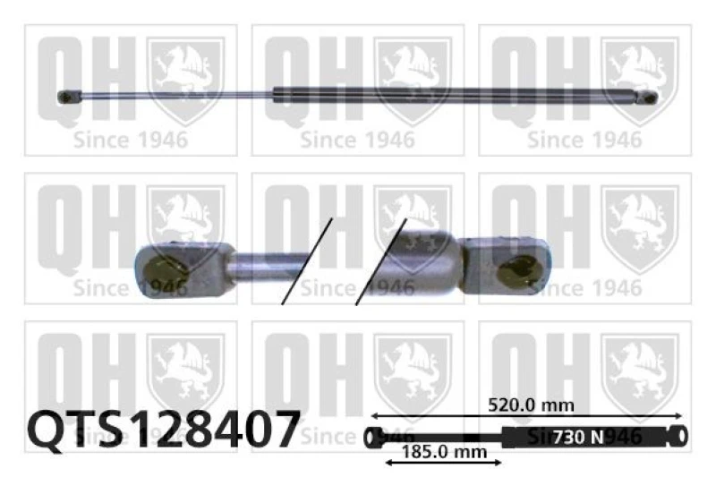 Image of QUINTON HAZELL Tailgate strut QUINTON HAZELL QTS128407