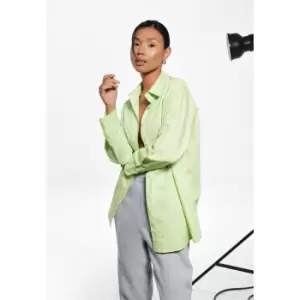 Image of Missguided Oversized Poplin Shirt - Green