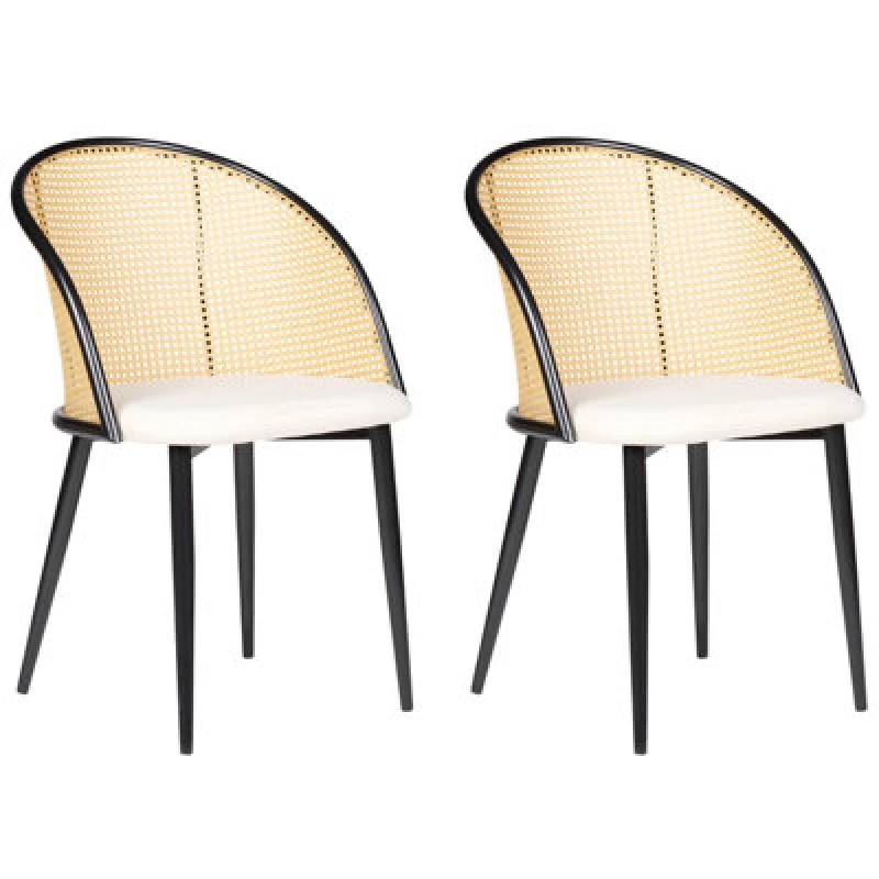 Image of Beliani Set Of 2 Dining Chairs Cornell Metal Black