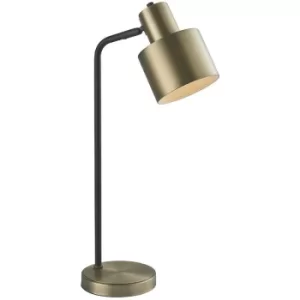 Image of Task Table Lamp Matt Antique Brass Plate, Matt Black