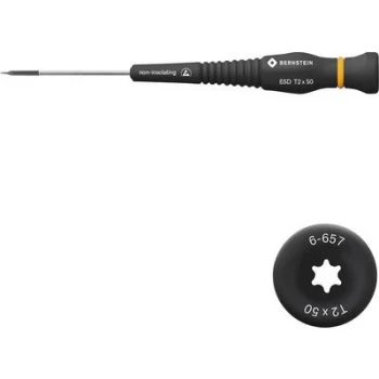 image of Bernstein Electrical & precision engineering Torx screwdriver Size (screwdriver) T 2 Blade length: 50 mm