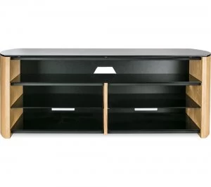 Image of ALPHASON Finewoods FW1350SB-LO TV Stand - Light Oak, Black