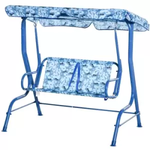 Image of Outsunny Childrens Two Seater Swing Chair in Shark Design