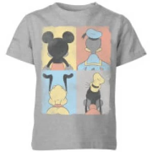 Disney Donald Duck Mickey Mouse Pluto Goofy Tiles Kids T-Shirt - Grey - 3-4 Years