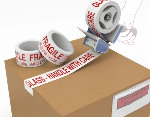 Image of Ambassador Polypropylene Tape Printed Contents Checked White Red 50mmx66m PPPS-SE