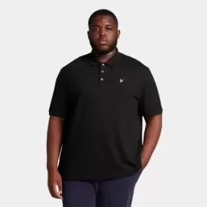 Image of Mens Plain Polo Shirt - Jet Black - Plus - XXXXL