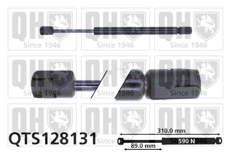 Image of QUINTON HAZELL Tailgate strut QUINTON HAZELL QTS128131
