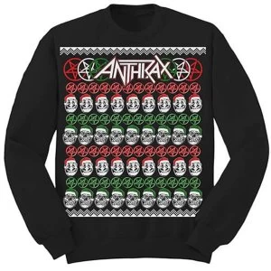 Image of Anthrax - Skulls Christmas Unisex Medium Sweatshirt - Black