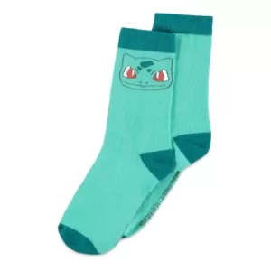 Image of POKEMON Bulbasaur Novelty Socks, 1 Pack, Unisex, 39/42, Green (NS700656POK-39/42)