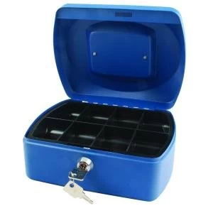 image of Q-Connect Cash Box 8" Blue KF02623