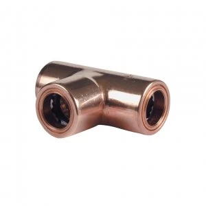 image of Wickes Copper Pushfit Equal Tee - 10mm