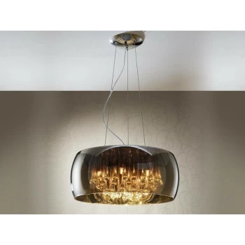 Image of Schuller Argos - 6 Light Round Crystal Ceiling Pendant Chrome, Mirror, G9