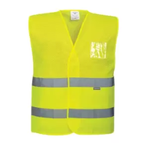 Image of Portwest Class 1 Half Mesh Hi Vis Waistcoat Yellow 4XL / 5XL