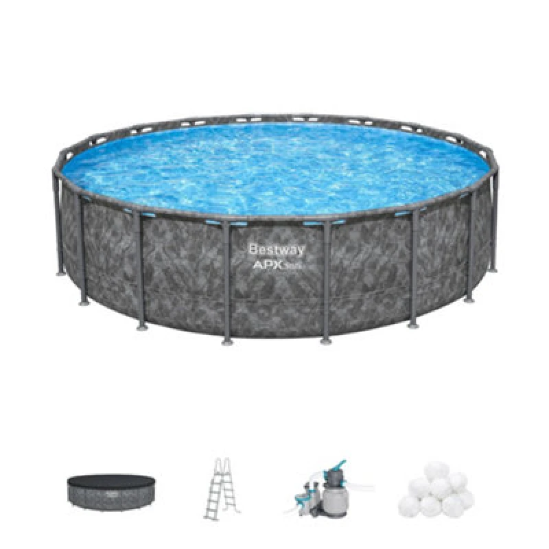 Image of BESTWAY 18ft x 52" APX 365 Round Swimming Pool - Grey 6941607365724