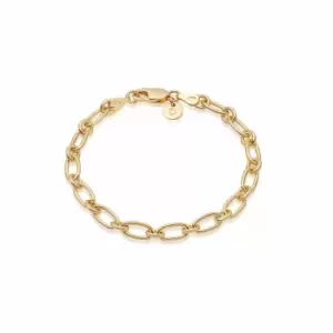 Image of Daisy London Jewellery 18ct Gold Plated Sterling Silver Stacked Linked Chain Bracelet 18Ct Gold Plate