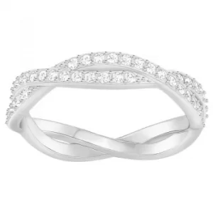 Image of Ladies Swarovski Silver Plated Infinity Ring Size 55