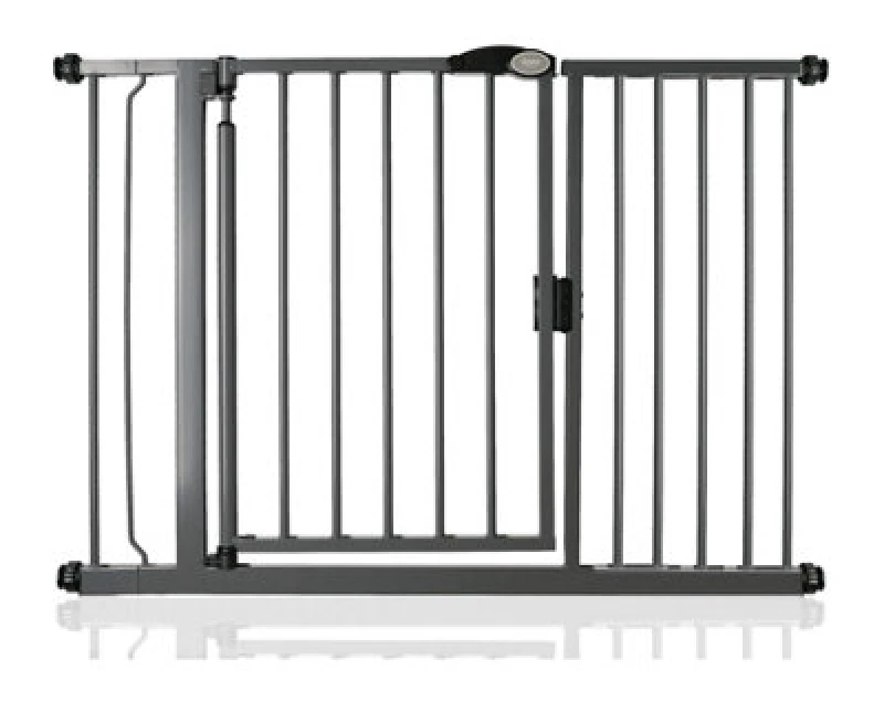 Image of Bettacare Auto Close Pet Gate, 118.2Cm - 125.2Cm, Slate Grey, Pressure Fit Stair Gate For Dog & Puppy