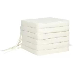 image of Outsunny Set of 6 Pcs Chair Cushion, 42Lx42Wx5T cm-Cream White