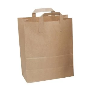 image of Brown Paper Carrier Bags Looped Top Handle Pack of 250