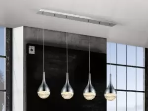 Image of Elie Integrated LED Crystal Bar Ceiling Pendant Chrome Bubble Effect