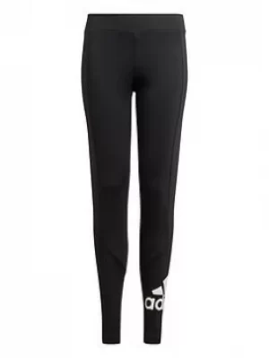 Image of adidas Junior Girls Bl Tight, Black/White, Size 7-8 Years
