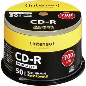 image of Intenso 1801125 Blank CD-R 80 700 MB 50 pc(s) Spindle Printable