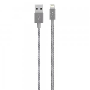 Image of Belkin Braided Lightning to USB Grey