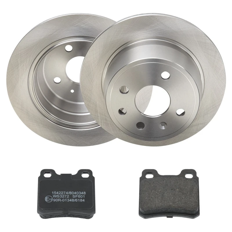 Image of RIDEX 3405B1813 Brake disc and pads set Rear Axle, Brake Disc Type: Solid, not prepared for wear warning indicator Brake Set,disc brakes (3405)