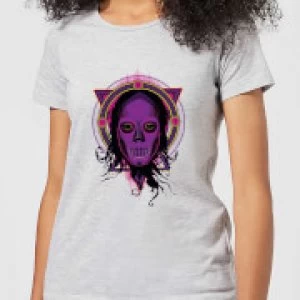 Image of Harry Potter Death Mask 2 Neon Womens T-Shirt - Grey - 3XL