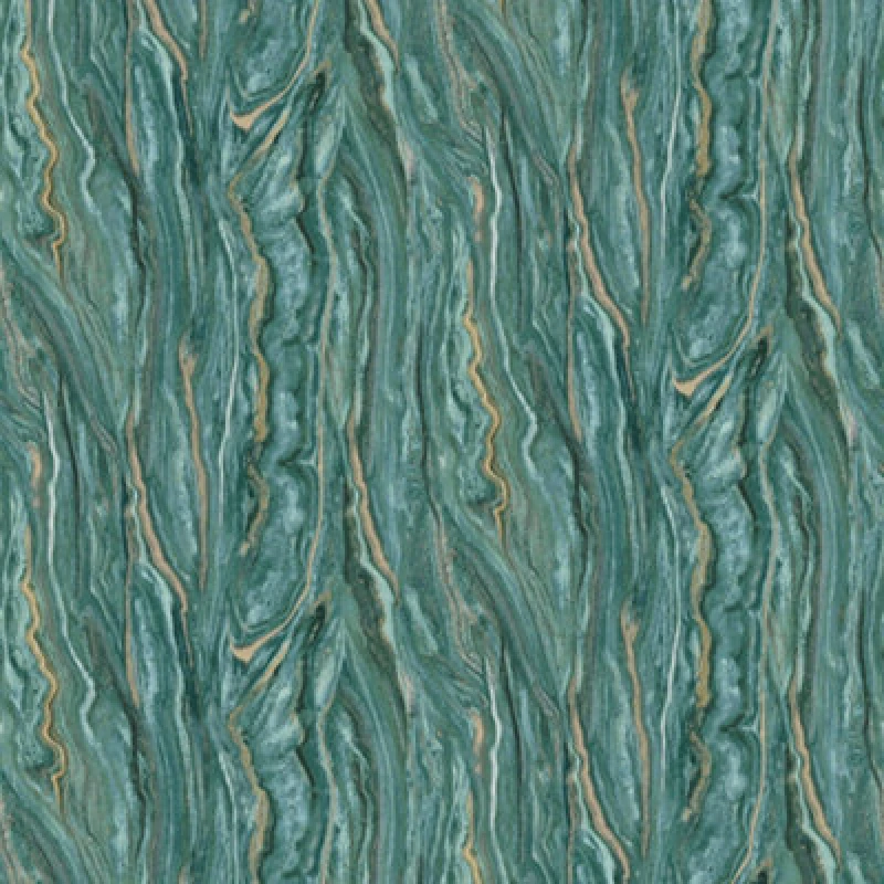 Image of Galerie Elle Decoration Green Gold Marble Embossed Wallpaper