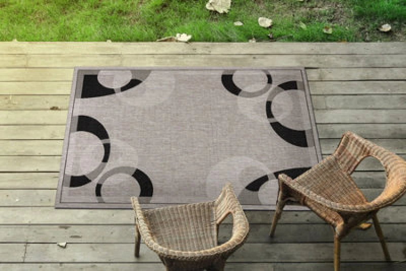 Image of RugsX Carpet Sisal Floorlux 20078 Silver Black 60X110 Cm