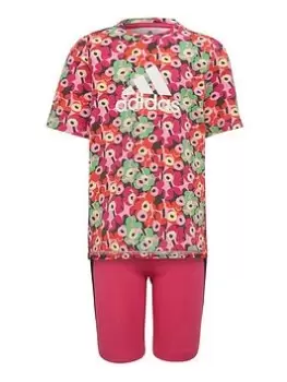 image of Adidas Adidas X Marimekko Younger Girls Short & Tee Set