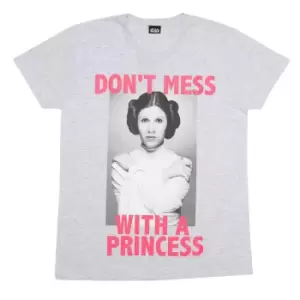 Image of Star Wars Womens/Ladies Princess Leia Boyfriend T-Shirt (4XL) (Grey Heather)