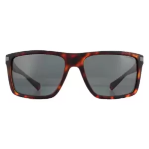 Image of Rectangle Havana Grey Grey Polarized Sunglasses