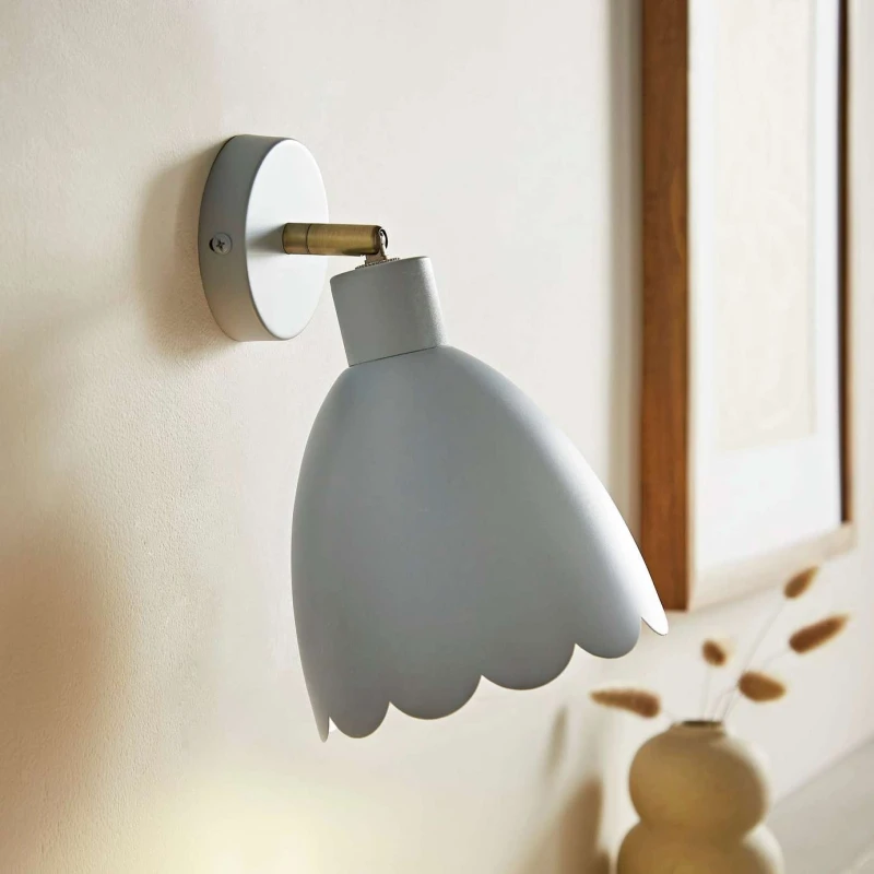 Image of ValueLights ValueLights Millie Metal Wall Light - Soft Blue
