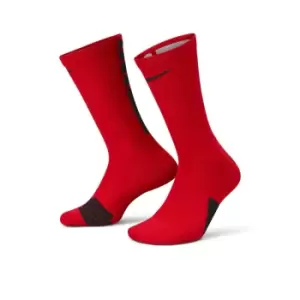 Image of nike ELITE CREW SOCKS, UNIVERSITY RED/BLACK/BLACK