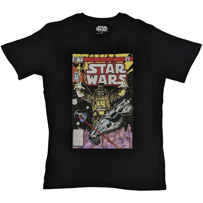 Image of Star Wars Darth Vader Comic T Shirt Black unisex
