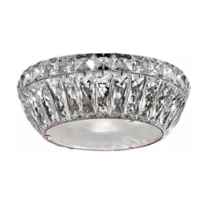 Image of Impex Armel 4 Light LED Crystal Flush Rosy Gold Ceiling Light