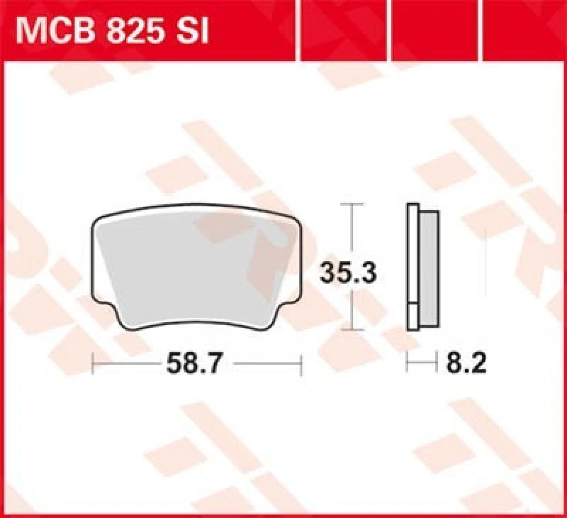 Image of TRW MCB825SI Brake pad set Brake Pad Set,disc brake (402)