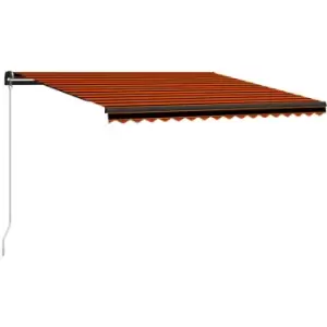 Image of Manual Retractable Awning 450x300cm Orange and Brown vidaXL - Multicolour